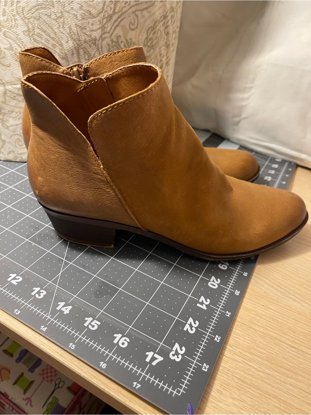 Lucky Brand  Tan Leather Ankle Boots